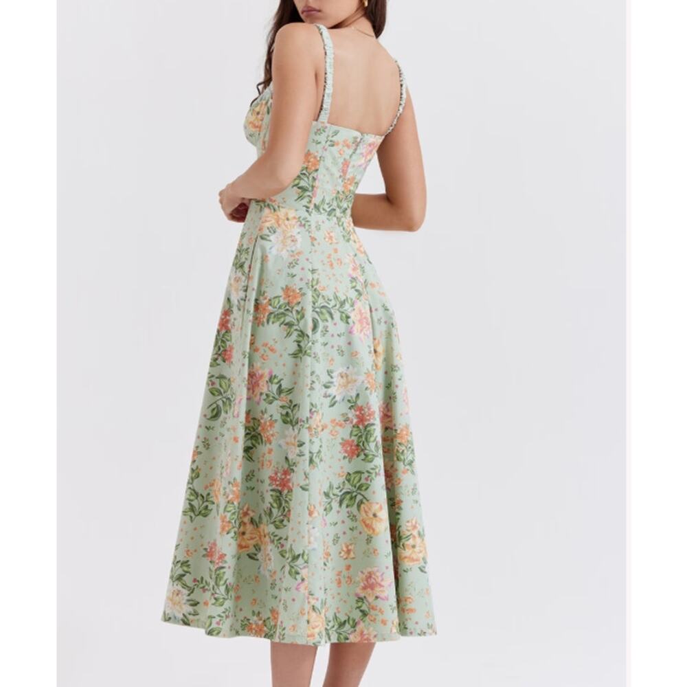 Green Cottage Floral House of CB Dress Size M - Picture 4 of 11